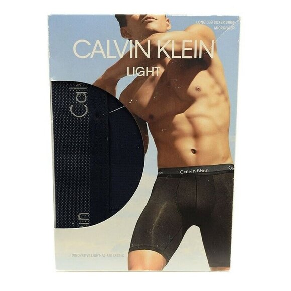 CALVIN KLEIN LIGHT Navy Blue LONG LEG Boxer Brief Microfiber SMALL NWT - Picture 1 of 1